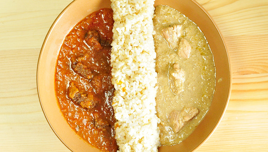 インドのゴア地方 にしきやのレトルトインドカレー チキンシャクティ ポークヒンダル
