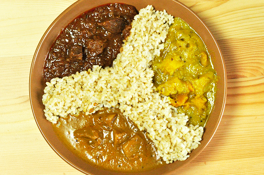 にしきや 南インド タミル料理 クートゥー マトンペッパーフライ コザンブ